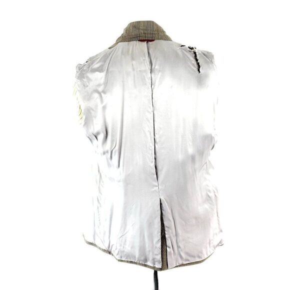 Jos A Bank Wool 2 Button Sport Coat 40R Beige Plaid Windowpane Unconstructed Sho - Picture 11 of 11